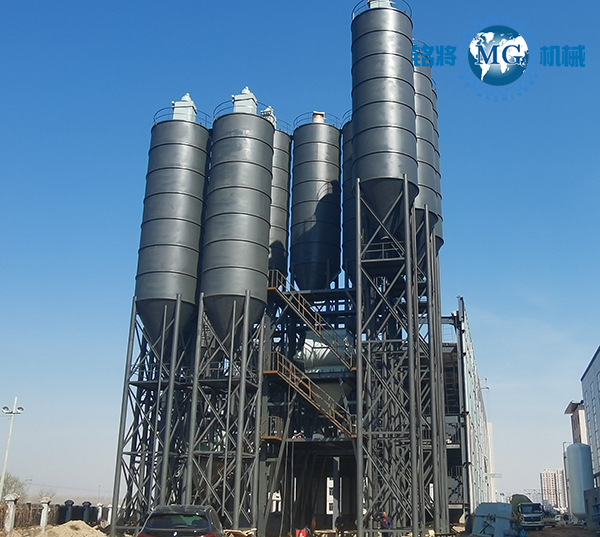 北京北鹏时产100吨干粉砂浆设备主体已经完工